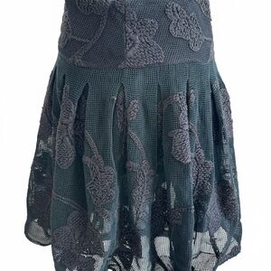 Vintage Ralph Lauren Crochet Overlay Skirt – Size 4 – Mesh Floral Appliqué